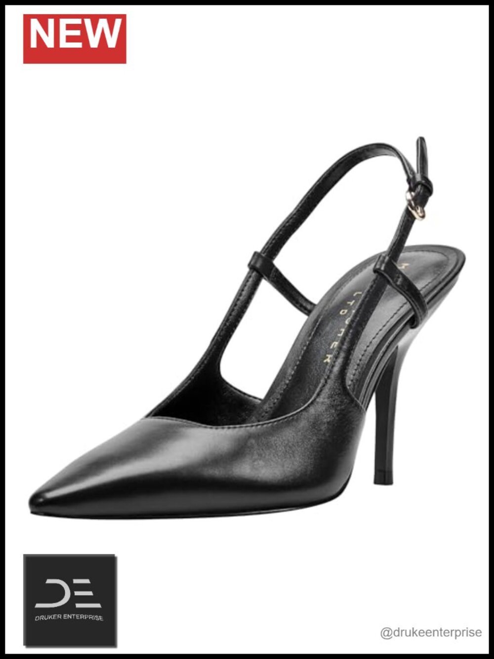 Marc Fisher LTD Torry Slingback Pumps Leather Heels Pointy Toe Stiletto Party